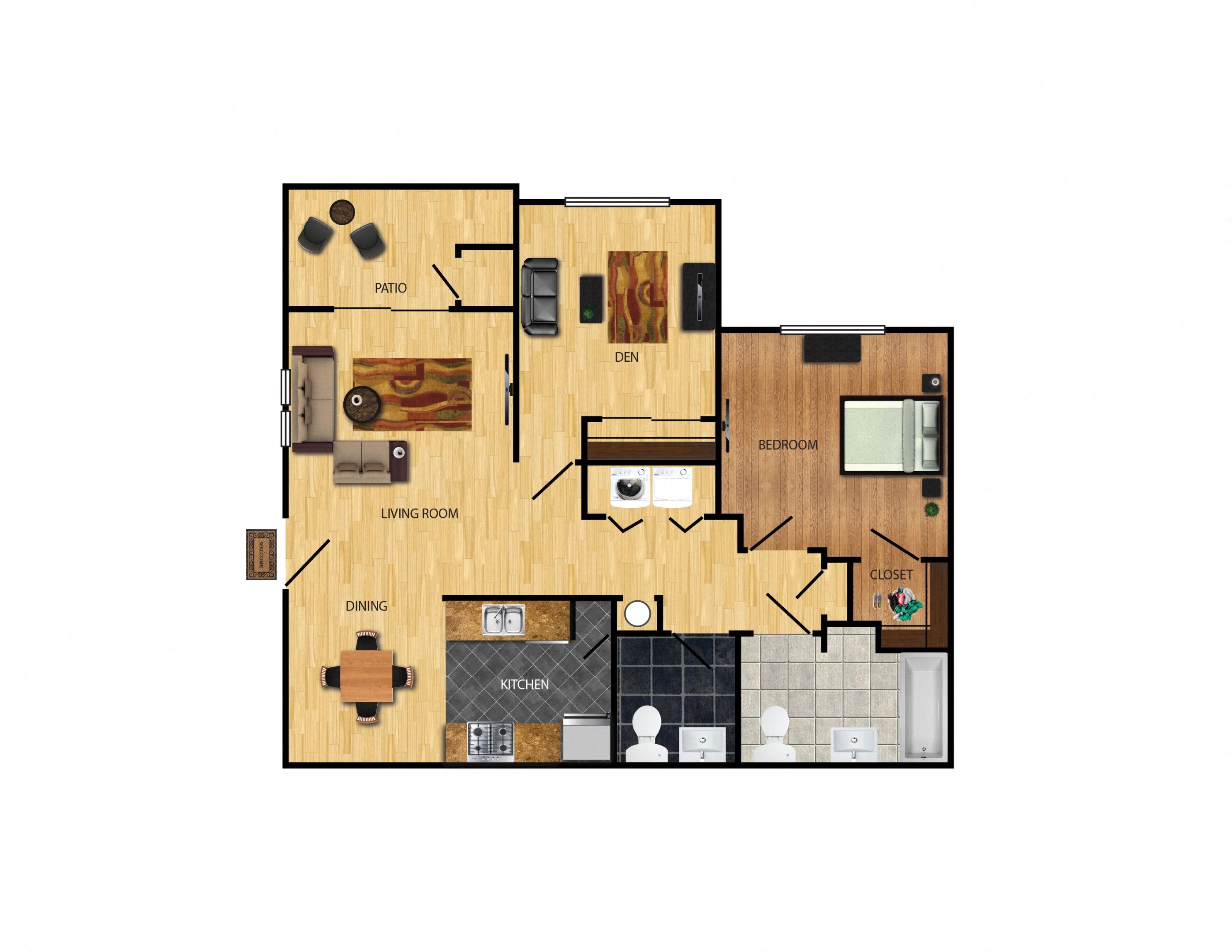 2 bedroom 2 bathroom floor plan at Crescent Ridge in Tucson, AZ